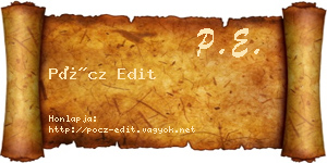 Pöcz Edit névjegykártya